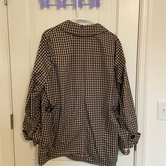 NWOT Jones New York Signature women’s gingham plaid button windbreaker jacket - Picture 7 of 8